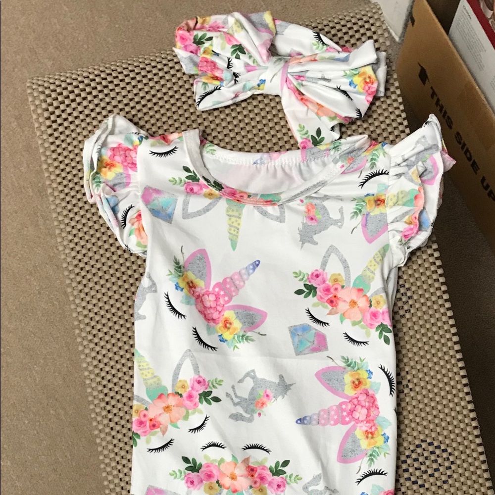 Newborn gown. Unicorn 🦄